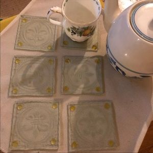 6 glass coasters bundle